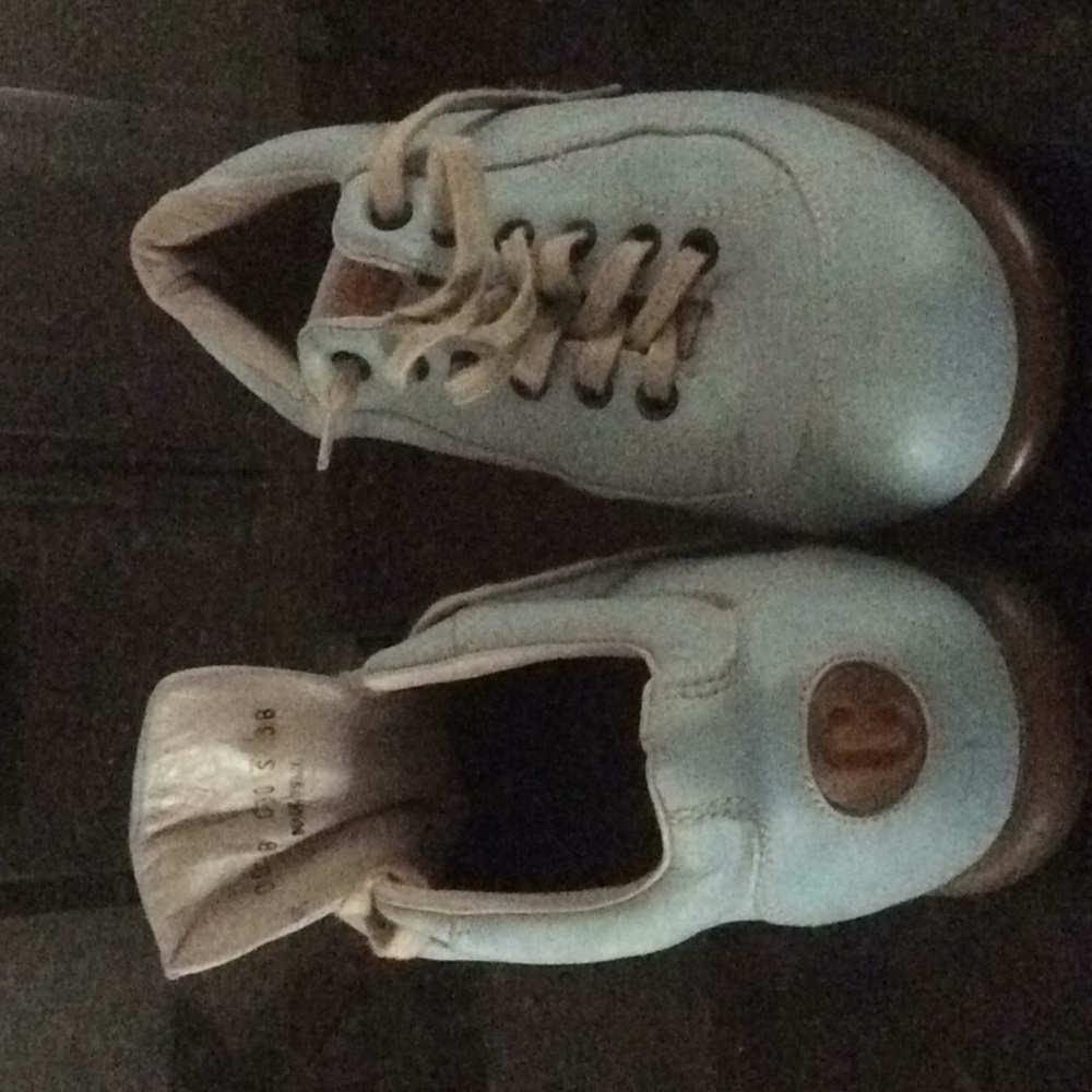 Baby blue sneakers
